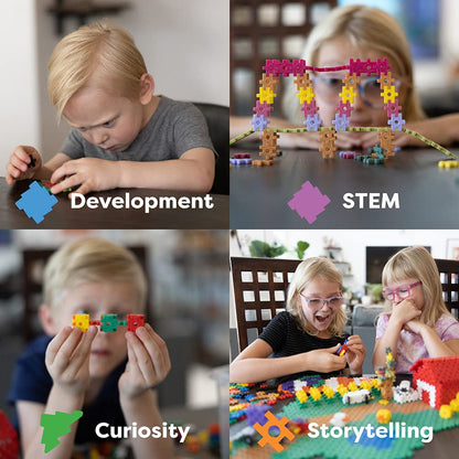 Incredibly Interconnectable Toys KADU Classic 1300 Piece Set - STEM/STEAM Building + Construction Toy, for Open + Imaginative Play