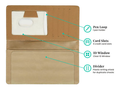 123 Cheap Checks Royal Fleur De Lis Designer Checkbook Cover, with Credit Card Slots and Pen Loop