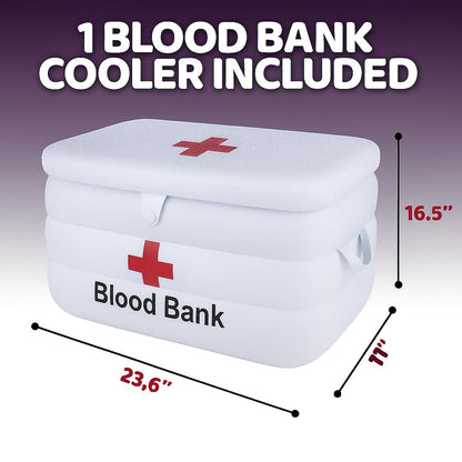 ArtCreativity Inflatable Cooler, Nurse Week and Graduation Party Decorations, Hospital-Themed Drink and Snack Holder, Halloween Decor, 23" x 11" x 16.5", White