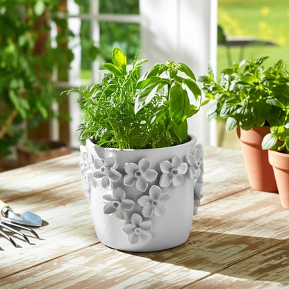 Sagebrook Home Ceramic Planter - Elevate Your Space with Elegant Greenery Decor