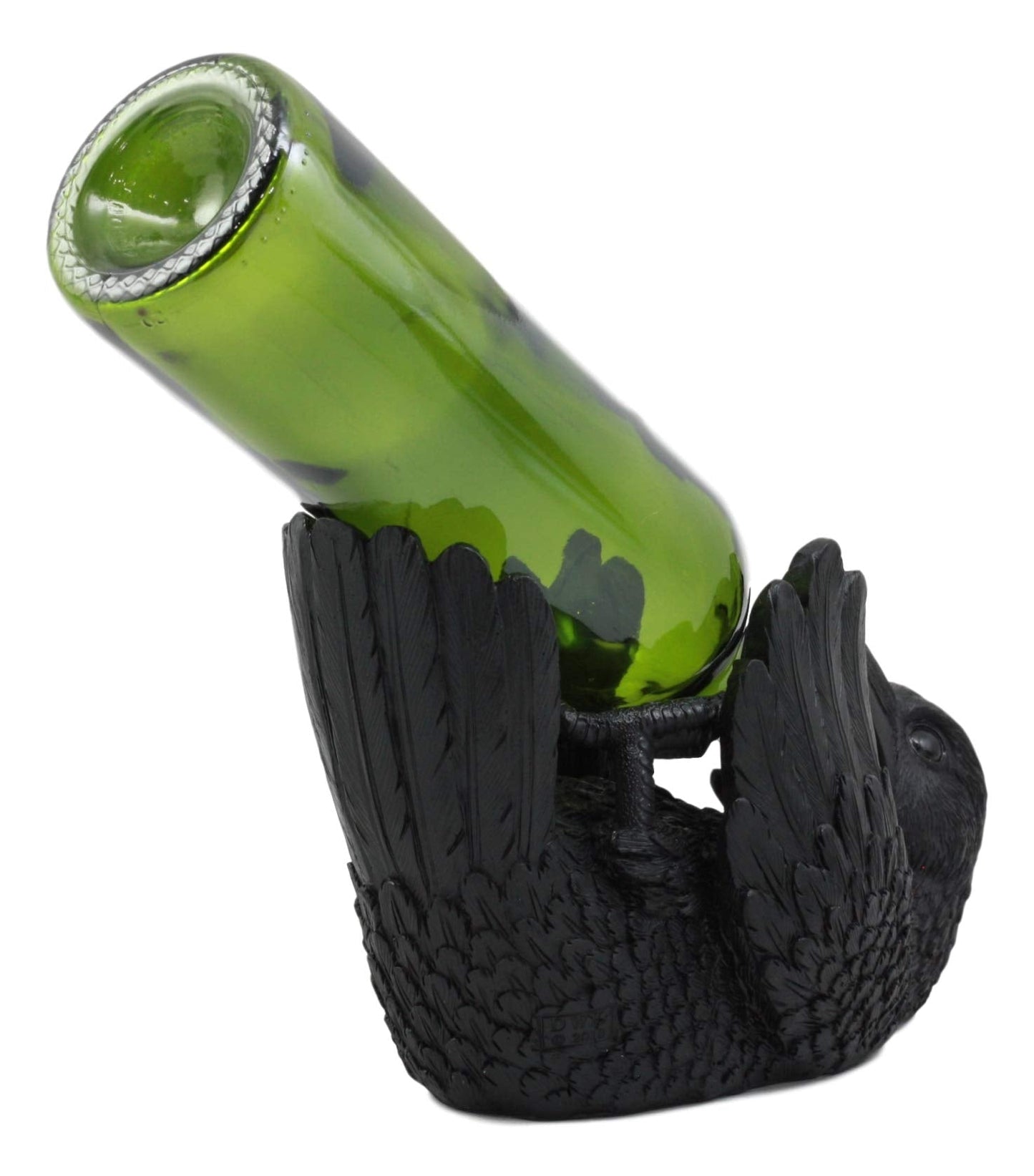 Ebros Macabre Potion Raven Wine Bottle Holder Figurine - Mystical Halloween Kitchen Home Decor Statue - Gothic Crows Edgar Poe Quoth The Raven Nevermore