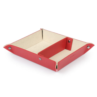 Londo Leather Tray Organizer - Practical Lightweight Water Resistant Computer Table Desk Storage Box for Wallets, Watches, Keys, Coins, Cell Phones and Office Equipment