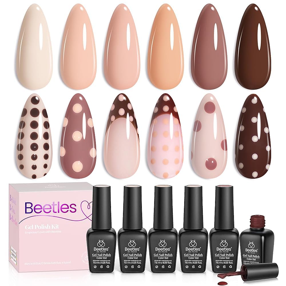 Beetles Halloween Gel Nail Polish Set – Wicked Mystic 8 Colors Gel Polish Kit, Gold Silver Black Green Blue Cat Eye Purple Red Glitter with Nail Art Accessories UV LED Soak Off Manicure Gift for Women