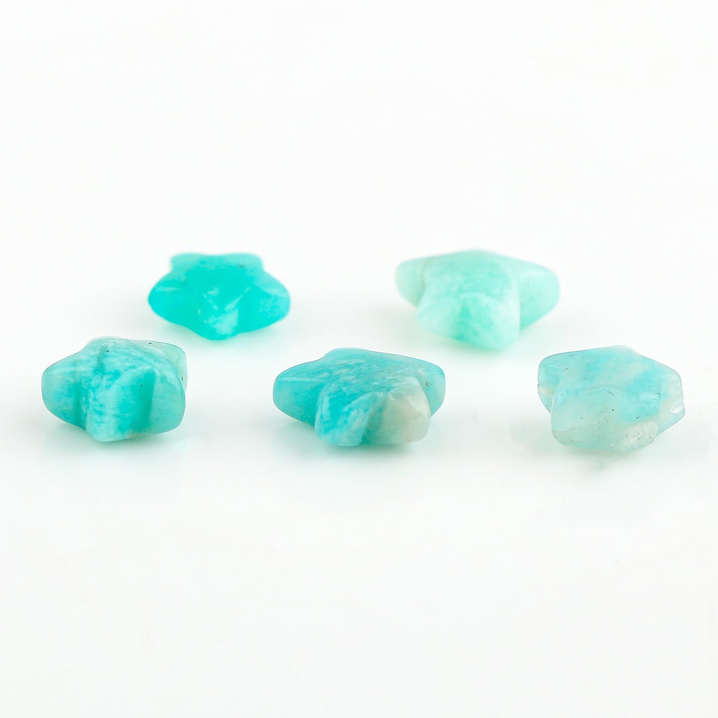 CRYSTALINES 5pcs, Wholesale Natural Amazonite Gemstones, Bulk Star Shape Stones, Assorted Loose Supply, DIY Craft-Jewelry Making, Chakra Healing Crystals, Gem Collection, 8-10mm