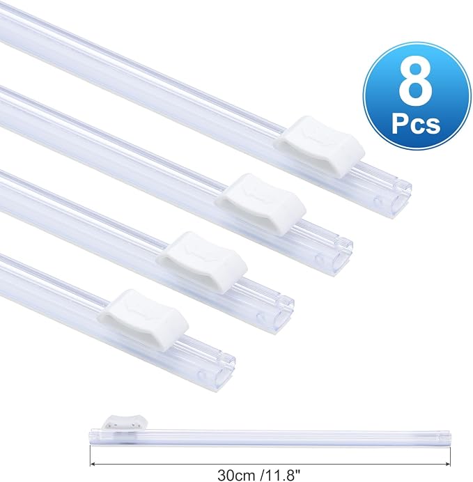 PATIKIL 8pcs Plastic Wrap Cutter, 12in Plastic Wrap Slide Cutter Self Adhesive, White
