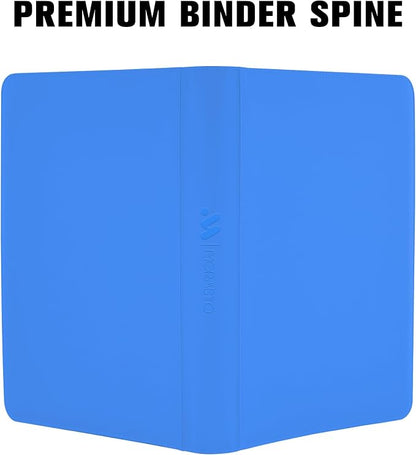 Card Binder 16 Pocket,Trading Card Binder Holds up to 1408 Cards with 44 Sleeves,Zipper Card Holder Album Compatible with TCG Card/Game Cards/Sports Card-Light blue