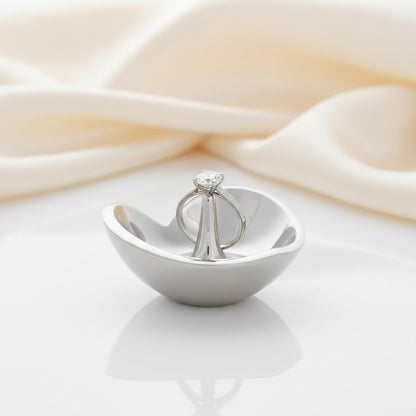 Nambé Heart Ring Holder – Sculptural Alloy Jewelry Dish with Vertical Post for Rings – Decorative 4.25” x 4.25” Heart-Shaped Trinket Bowl & Jewelry Organizer for Dresser, Vanity & Keepsake Display
