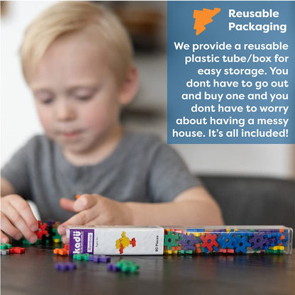 Incredibly Interconnectable Toys KADU Taffy 250 Piece Set - STEM/STEAM Building + Construction Toy, for Open + Imaginative Play