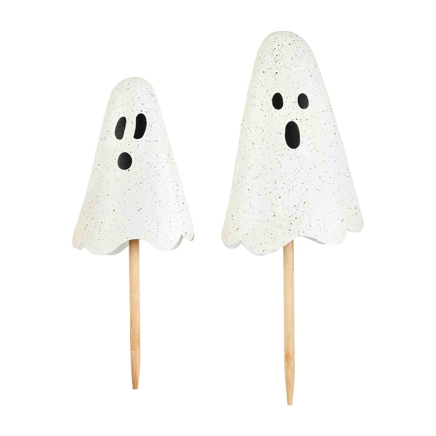 Mud Pie Halloween Metal Ghost Yard Signs, 24", 20",White