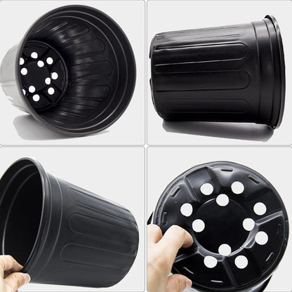 HECTOLIFE 50-Pack 1 Gallon Flexible Flower Plant Nursery Pots, Thickened Soft Plastic Seed Starting Container for Succulents, Seedlings, Cuttings, Transplanting,(Black)