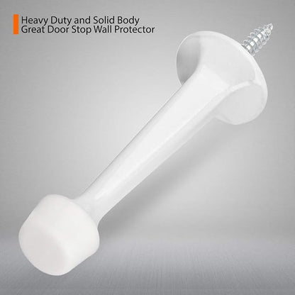 16 Pack Solid Rigid Door Stops - Heavy Duty Door Stoppers Wall Protector with Soft Rubber Tips, White
