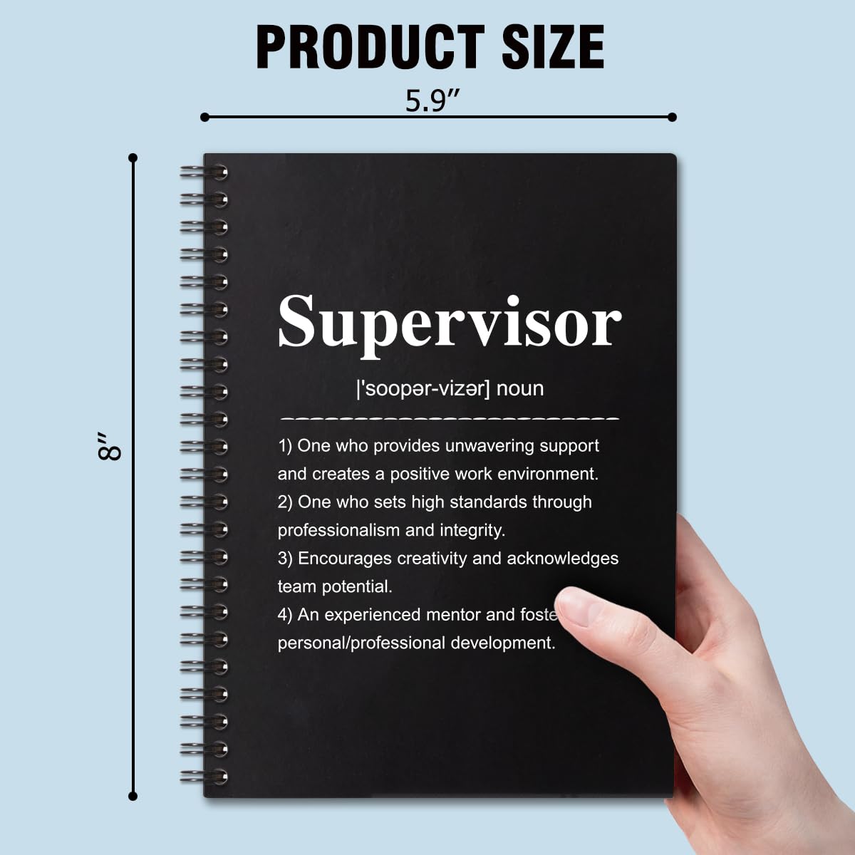 QYUVK Supervisor Definition Hardcover 160 Pages Blank Spiral Notebooks, Supervisor Notebook, Thank You Gift for Teacher Mentor, Supervisor Appreciation Gifts, Going Away Gifts for Supervisor Mentor