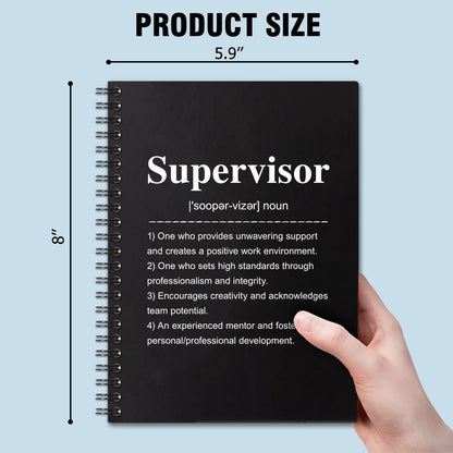 QYUVK Supervisor Definition Hardcover 160 Pages Blank Spiral Notebooks, Supervisor Notebook, Thank You Gift for Teacher Mentor, Supervisor Appreciation Gifts, Going Away Gifts for Supervisor Mentor
