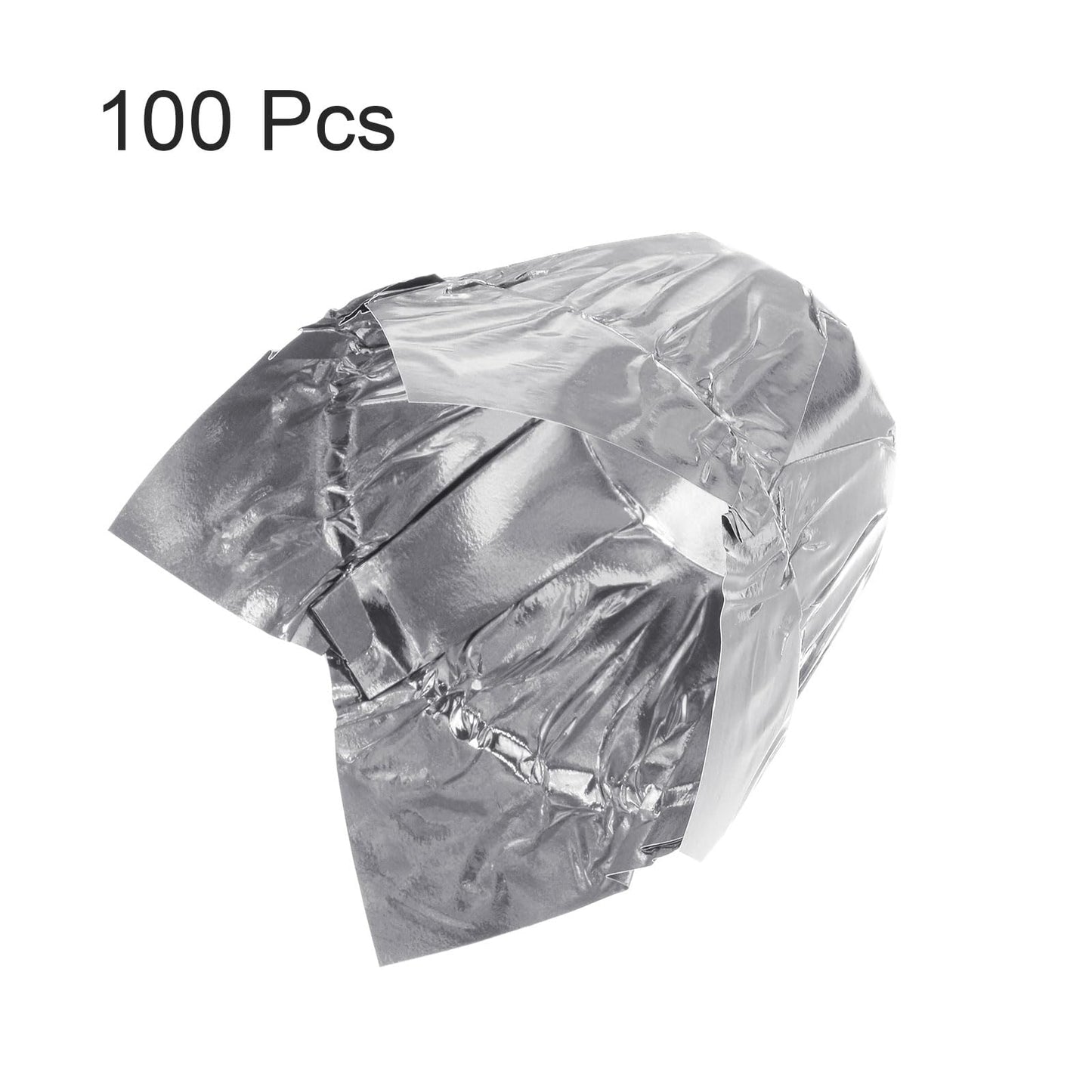HARFINGTON 100Pcs Tulip Cupcake Liners Standard Aluminum Foil Baking Cups Greaseproof Wrappers Disposable for Birthday Banquets Party, Silver Tone
