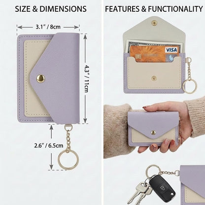 BIHRTC Keychain Bracelet with Leather Card Wallet Hand Made Dream Weaving Lipstick Holder Silicone Bead Key Ring Bracelet Bangle Purse Card Key Holder for Women Wristlet Keychain