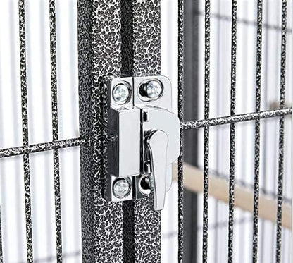 1/2/3-Combo Stacker Center Divided Breeder Breeding Bird Flight Double Rolling Cage for Aviaries Canaries Cockatiels Lovebirds Finches Budgies Small Parrots (Black Vein, One Stacker)