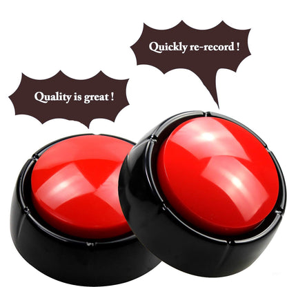Recordable Talking Button 30 Seconds Record Button Easy Button Answer Buzzers Custom Sound Button for Communication Study Office Home Game Gift(Batteries Included)