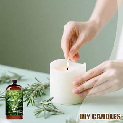 Rosemary Essential Oil, Rosemary Oil 16 Fl Oz 480ML for Diffuser Humidifier Yoga Cleaning DIY Candle Soap Making MUMAZYL Essential Oils