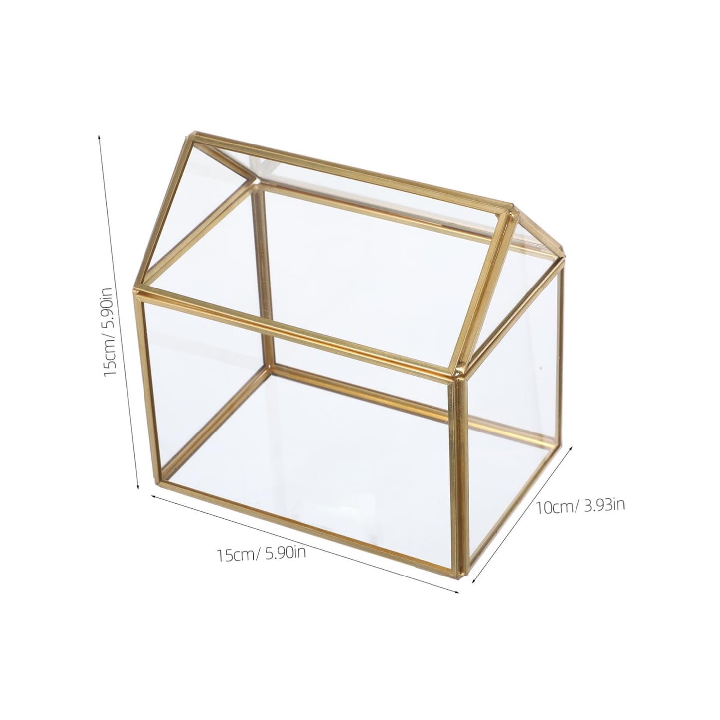 Handmade Glass Planter Terrarium Unique House Shaped Indoor Tabletop Greenhouse for Air Plant Display Geometric Succulent Decor Box for Home and Office Centerpiece