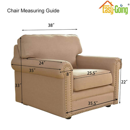 Easy-Going Stretch Chair Sofa Slipcover 1-Piece Couch Sofa Cover Furniture Protector Soft with Elastic Bottom for Kids, Pet. Spandex Jacquard Fabric Small Checks (Chair, Orange)