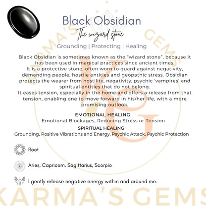 Black Obsidian - Rubbing Natural Thumb Worry Stone - Hold in Your Hand for Relaxation or Anxiety Relief - Enhance Meditation, Aid in Healing the Mind, Body and Spirit