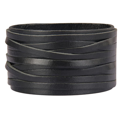 GelConnie Punk Leather Bracelet Cuff Bangle Multi Straps Wristband Adjustable Wrap Bracelets for Men, Women LPB2221-1
