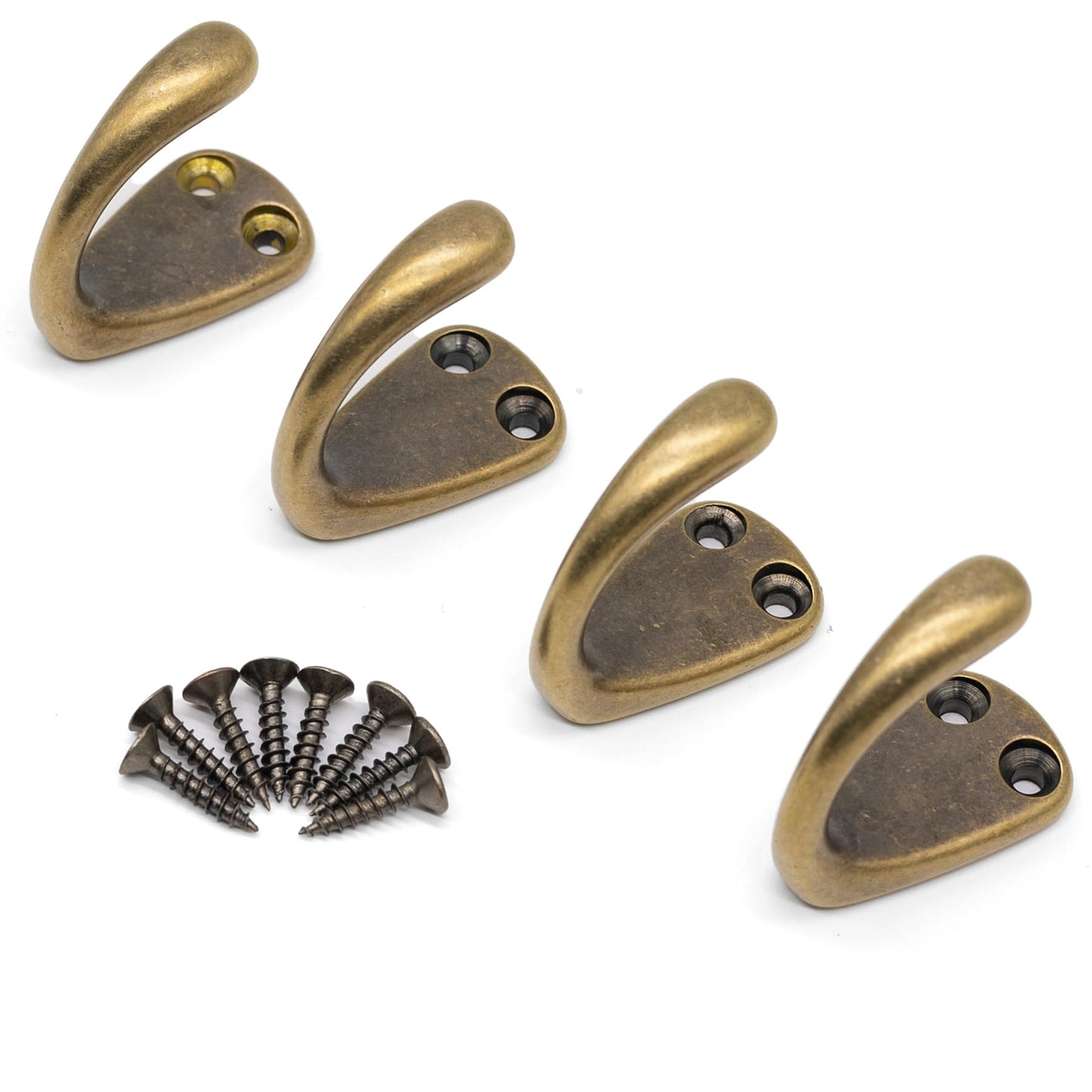 FIRSORCA 4PCS Vintage Bronze Coat and Hat Hook Classic Simple Hooks Wall Mounted Bath Stands for Hanging Clothes Hangers Scarf Towel Key Cup
