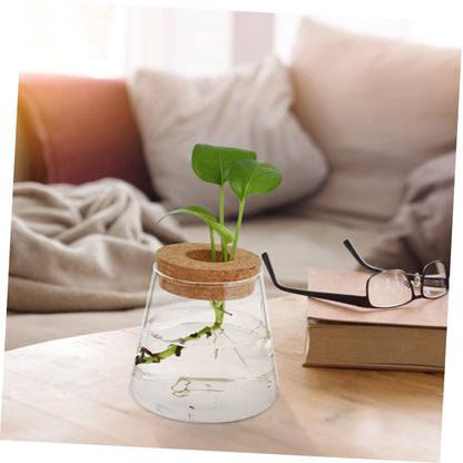 Zerodeko 2pcs Glass Eco Bottle Small Plant Vase for Indoor Terrarium Decoration Water Plants Home Decor Vase