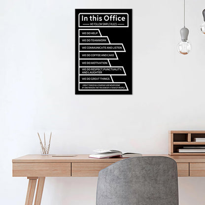 Inspirational Wall Art Home Decor In This Office Motivational Quotes Canvas Prints Inspiring Positive Picture Poster Artwork for Modern Office Workplace Hallway Stretched and Framed [12''Wx18''H]