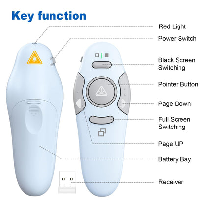 QUI Presenter Clicker Bundle | BK600 Slim-Shaped USB A Blue & Remote-Shaped USB A Blue