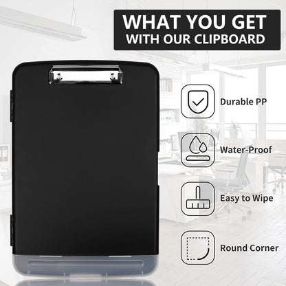 SFLHHDM Storage Clipboard with Pen Holder, High Capacity Clipboards for Classroom, Clip Boards 8.5x11 with Storage, Low-Profile Clip, Lightweight Plastic Clipboard for Kids, Lawers, Office Workers