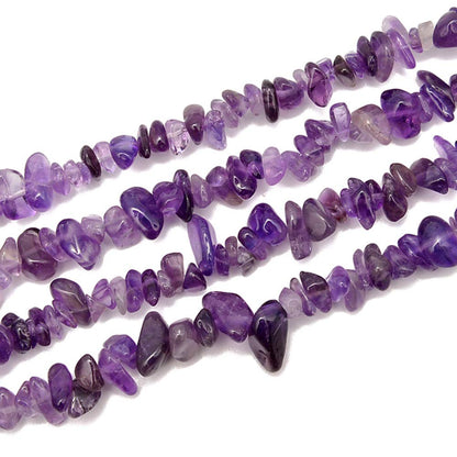 PLTbeads Gemstone Chips Natural Amethyst 3-5mm Healing Crystals Waist Bracelets Necklace Kit Irregular Stone DIY Crafts Design Jewelry Making Approxi 32 inch