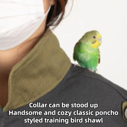 Parrot Anti-Scratch Shoulder Protector, Multi-Functional Bird Diaper Flight Suits Pee Pads Diaper Poop Shawl for Cockatiel Parakeet Macaw Lovebirds Finches (Beige)