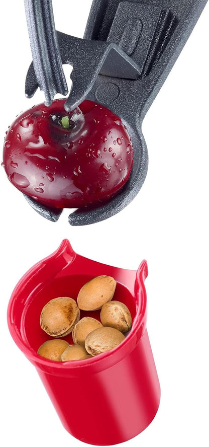 Westmark Cherry Pitter Tool “Kerni” Black Edition – Award-Winning Cherry Stoner, Heavy-Duty Aluminum Cherry Pit Remover, Ergonomic Seed Remover for Fresh Cherries, Dishwasher Safe, Special Coating