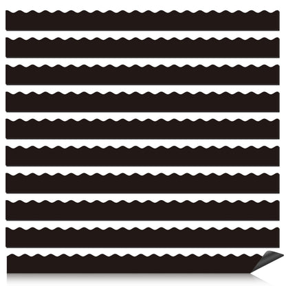 30 Pcs Magnetic Borders for Classroom Whiteboard - Black Magnetic Bulletin Board Border Set - Scalloped Chalkboard Border Strips for Teachers, Parents, DIY Home,School & Office Decoration