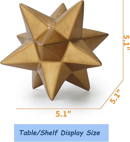 DreamsEden Golden Star Sculpture, Resin Decorative Ornaments Modern Home Decor Accent