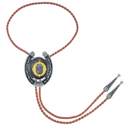 HUABOLA CALYN Brown Bolo Tie for Men Black Initial Letter ABCDMJR to Z Native American Western Cowboy Bolo Tie for Women (O)