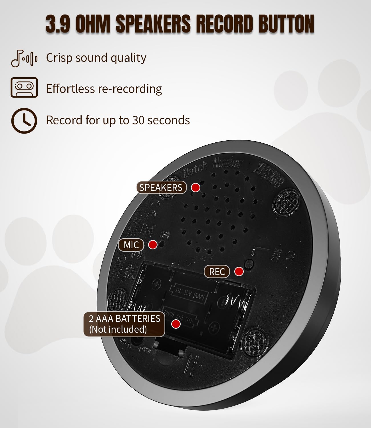 6 Piece Dog Talk Buttons, Dog Buttons for Communication with Non-Slip Mat, 30s Recordable Voice Commands To Train Pet, Dog Talking Buttons Starter Set with 48 Scene Stickers Suitable for Easy Training
