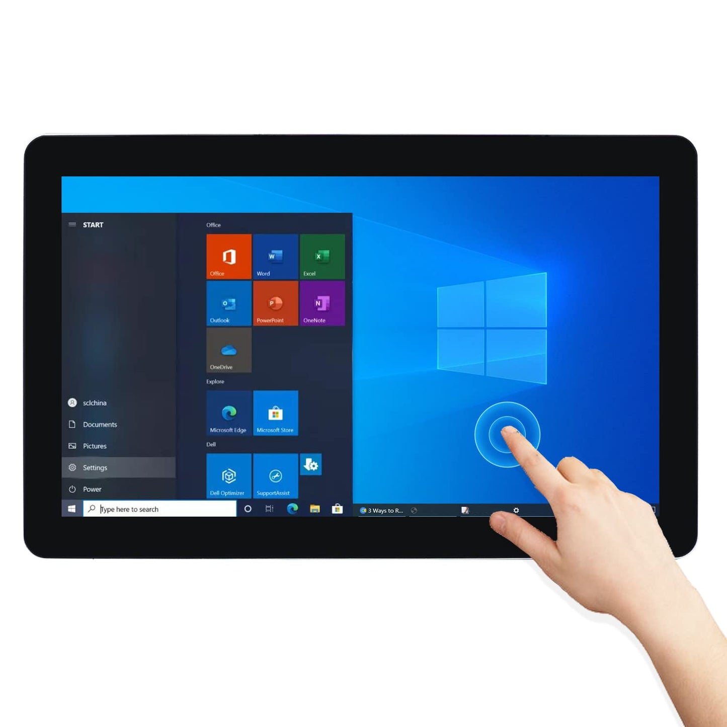 TouchWo 23.8 inch Touch Screen PC Monitor, Intel i7, 8GB RAM, 256G SSD, 16:9 FHD 1080P, Windows 10, Smart Board for Classroom, Meeting & Game, USB, VGA & HD-MI Monitor