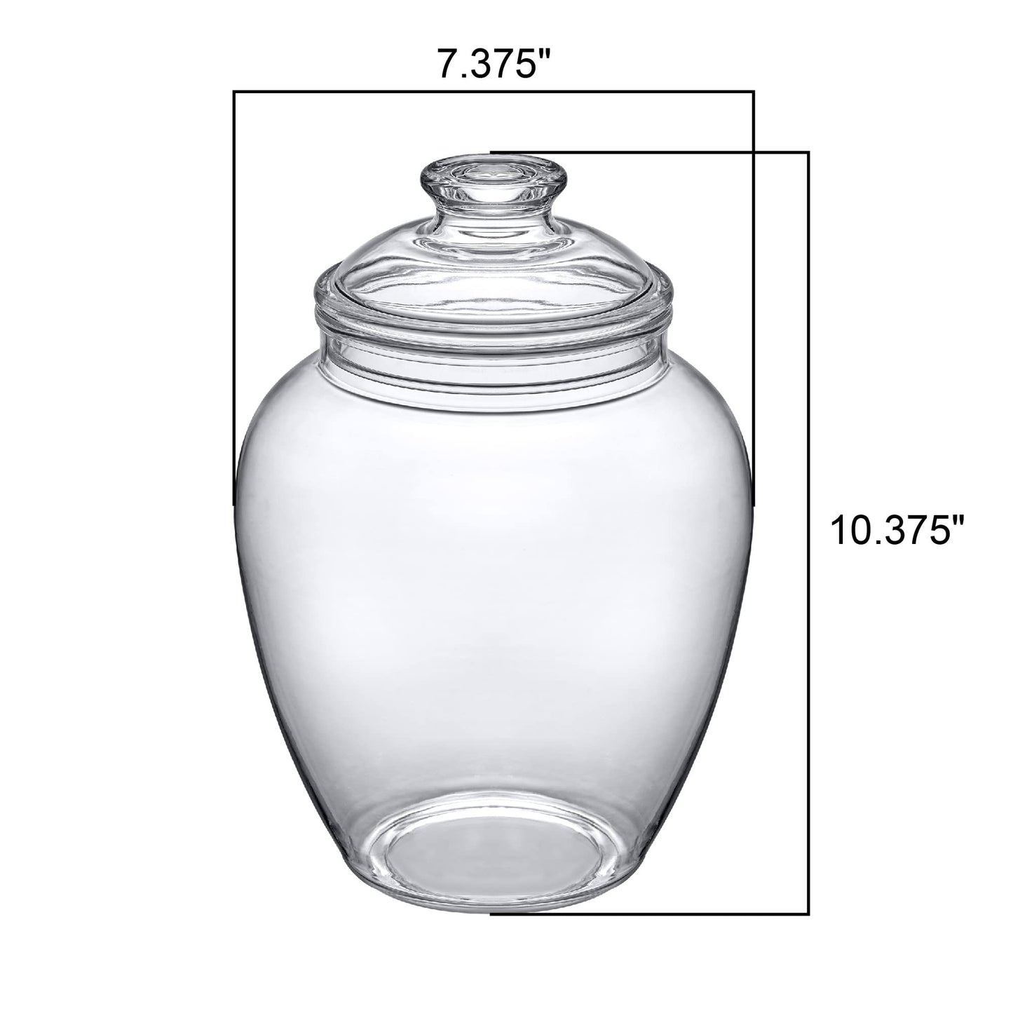 Amazing Abby - Sugar Sugar - 140-Ounce Plastic Candy Jar with Lid, Large Cookie Jar (7.5"(D) x 10.5"(H)), Apothecary Jar, BPA-Free, Shatter-Proof, Dishwasher-Safe, Great for Candy Buffet
