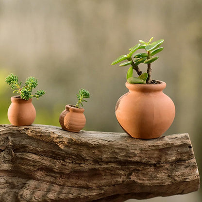 Sewroro 9pcs Mini Ceramic Succulent Nursery Pots, Small Clay Pots Mini Terracotta Planter for Small Spaces and Office Decor