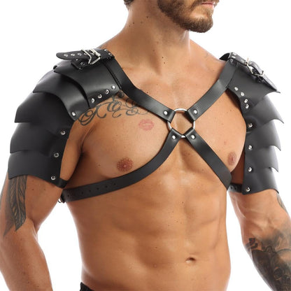YEMYIQZ PU Leather Harness For Men Adjustable Buckle Body Chest Garter Belt Cosplay Nightclub Sexy Punk Chest Belt Clubwear