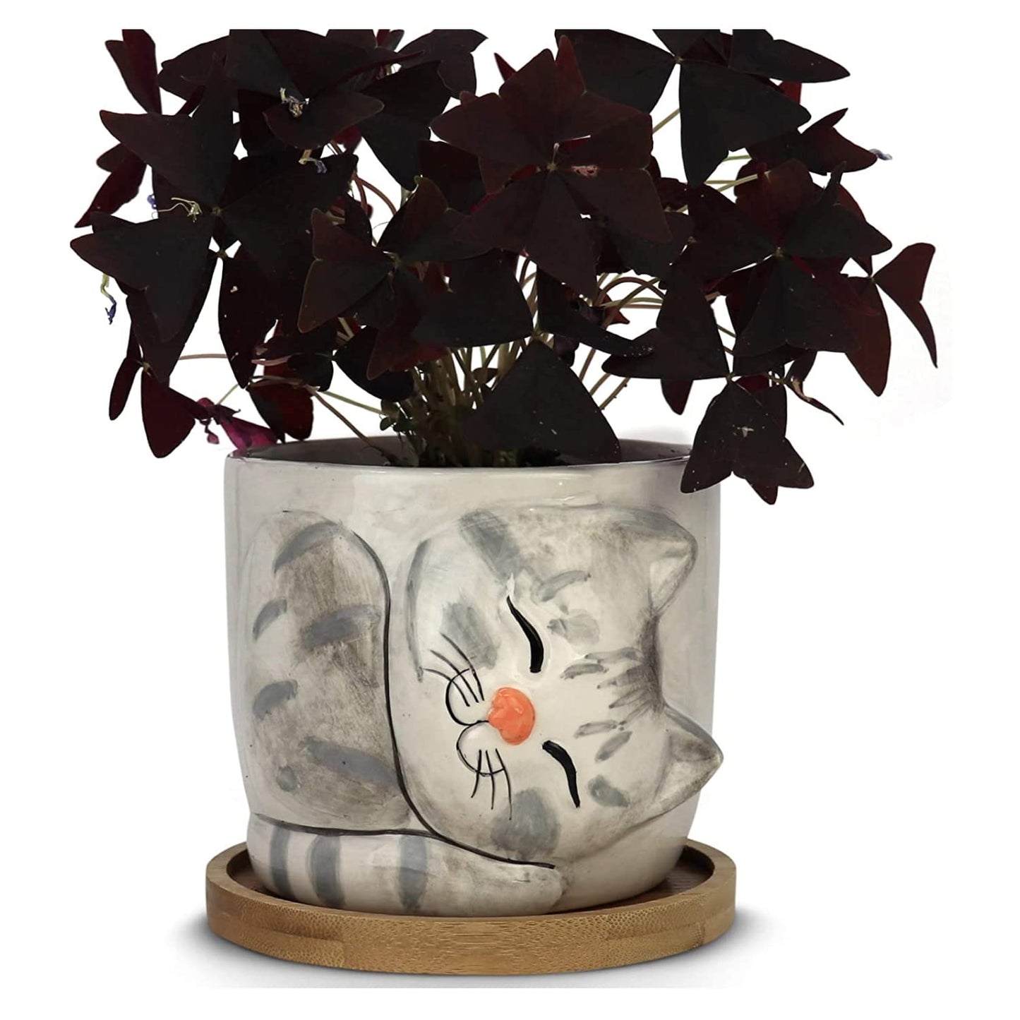 Window Garden Animal - Large Kitty Pot (Barney) Purrfect for Indoor Live House Plants, Succulents, Flowers and Herbs, Super for Cat Lovers, Cat