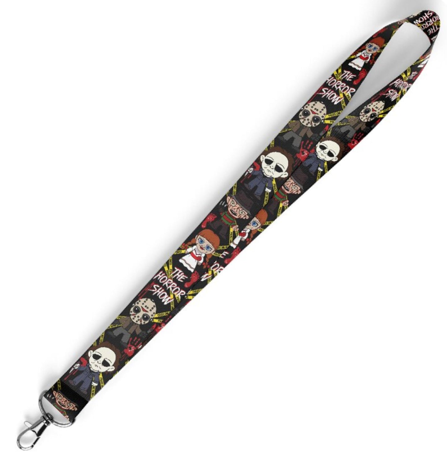 Pinstant Freddy Nightmare Elm Street Jason Friday 13th Halloween Michael Myers Horror Show Movie Film 17.7" Neck Lanyard Keychain Holder ID Badge Mobile Phone Pin Strap