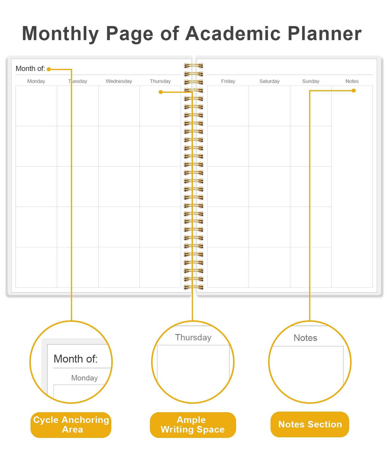 Academic Planner for 2026-2027 or Anytime - Undated Weekly Student Planner For Homeschool, High School, College & Nursing Students, 200 Pages, 8.5" x 11", Green
