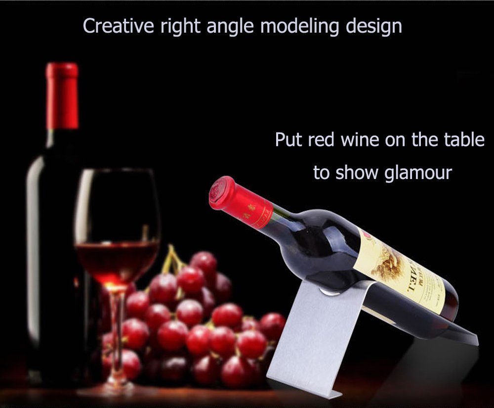 CdyBox Stainless Steel Wine Rack Single Wine Bottle Holder Rack Display (Silver)
