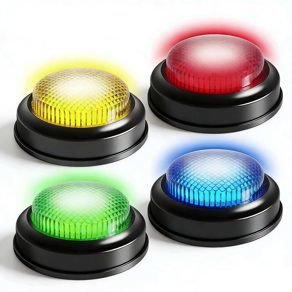 Buzzers for Trivia Games,Game Answer Buzzers with Lights and Sound for ClassroomBuzzer for Game Show,Quizzes Party,Adults and Teacher Supplies(Set of 4)