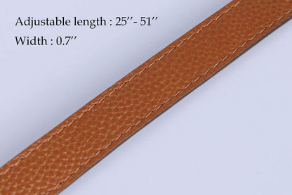 VanEnjoy Full Grain Leather Adjustable Replacement Cross Body Purse Shoulder Strap, 0.7” Width, Adjustable Length 25”-51” (Brown)