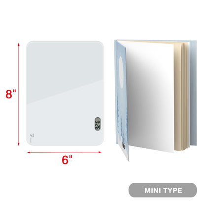 Small Glass Desk Whiteboard Dry-Erase Board with Clock, Small Travel Clock Keychain with Desk Notepad, Time Table Whiteboard for Desk Digital LED Light Display, 8x6 in with Accessories, White