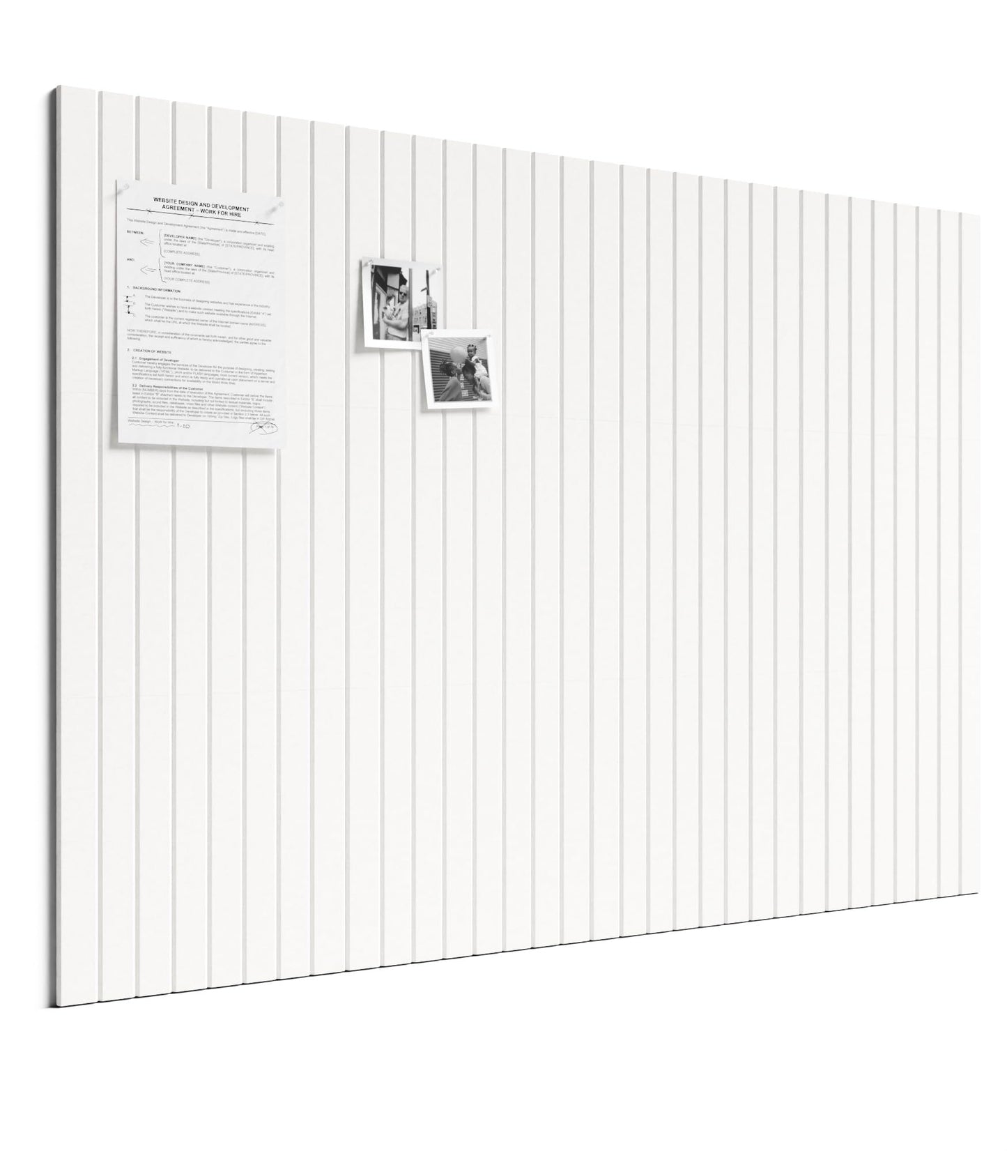 Bumusty Large Cork Board Alternative-48 x 36" Felt Bulletin Board Tiles, with 30 Pushpins, 70 Adhesive Tabs, Fine-Stripe 12-Pack, Cork Boards for Office Push Pin Board Felt Board-Milky White